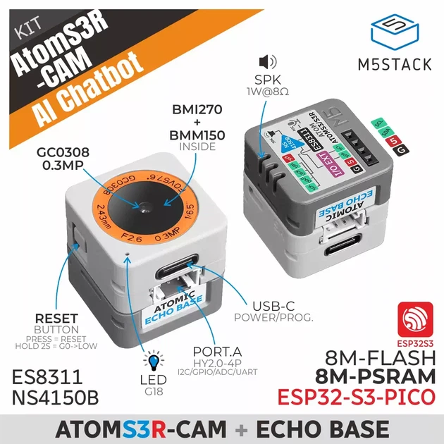 Комплект M5Stack AtomS3R-CAM AI Chatbot - изображение 4