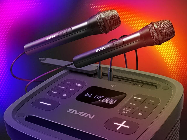 Акустическая система SVEN PS-950, 160 Вт, Bluetooth, подсветка, караоке, FM-радио, Black - изображение 4
