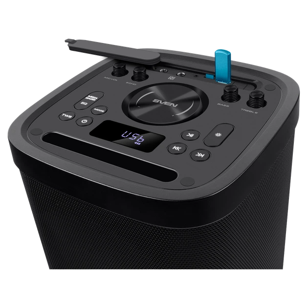 Портативная акустическая система SVEN PS-930, 150 Вт, Bluetooth, RGB-подсветка, караоке, Black - изображение 9