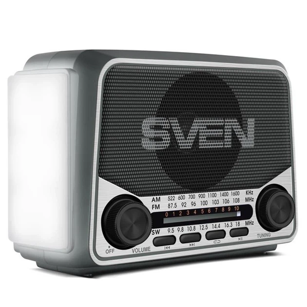 Радиоприемник SVEN SRP-525 Grey FM/AM/SW, USB, microSD, фонарик - изображение 2