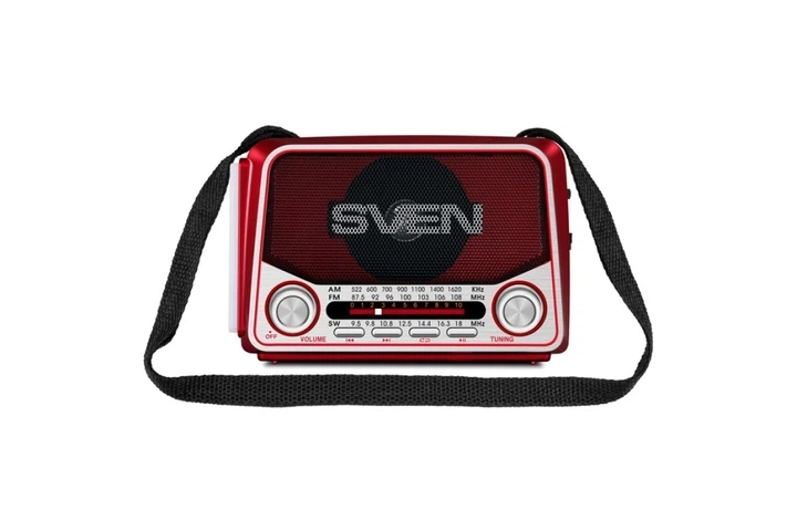 Радіоприймач SVEN SRP-525 Red FM/AM/SW, USB, microSD, ліхтарик - зображення 3