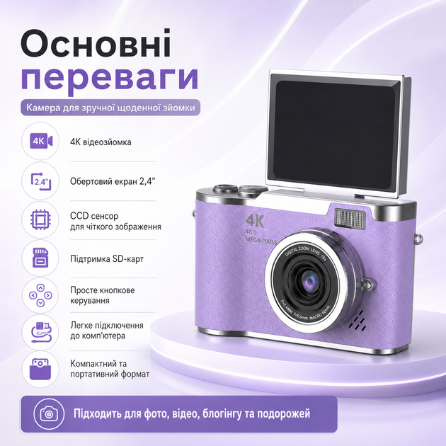 Цифровая 4K камера с вращающимся экраном - изображение 5