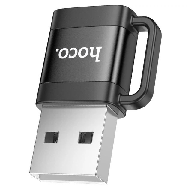 Адаптер HOCO UA31D USB-A male Type-C female USB 2.0, чорний - Фото 4 Адаптер HOCO UA31D USB-A male Type-C female USB 2.0, чорний - изображение 4