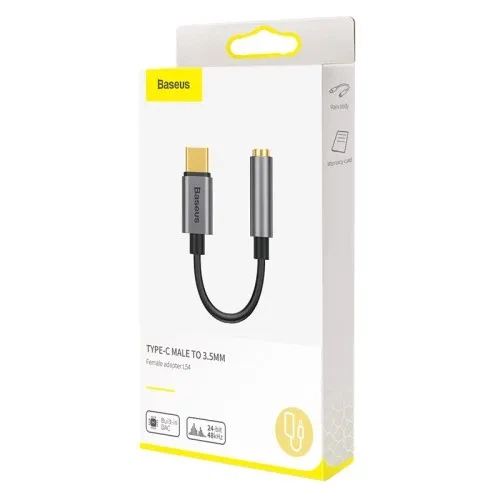 AUX-адаптер Baseus L54 Type-C to 3.5 mm Deep Grey CATL54-0G для навушників та аудіо - Фото 2 AUX-адаптер Baseus L54 Type-C to 3.5 mm Deep Grey CATL54-0G для навушників та аудіо - зображення 2