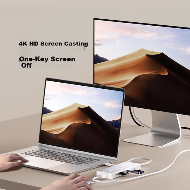 JD Jingzao 10-в-1 док-станция с 4K UHD дисплеем, гигабитным Ethernet PD, 100 Вт и USB 3.0 многофункциональным адаптером для Mac и Apple ноутбуков - изображение 3
