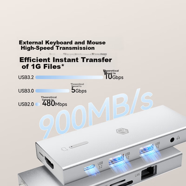 JD Jingzao 10-в-1 док-станция с 4K UHD дисплеем, гигабитным Ethernet PD, 100 Вт и USB 3.0 многофункциональным адаптером для Mac и Apple ноутбуков - изображение 4