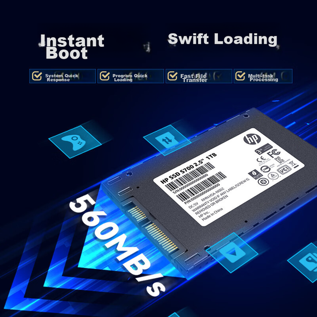 Твердотільний накопичувач HP 250 ГБ, інтерфейс SATA 3.0, серія S700 - зображення 7