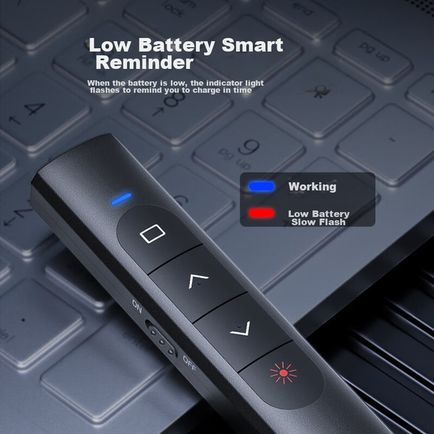 Ручка HP Page-Turning Pen, лазерна указка PPT, пристрій для дистанційного перегортання сторінок, електронна указка для вчителів, контролер презентацій для офісних зустрічей, підходить для світлодіодних екранів, біла модель з живленням від батареї - изображение 9