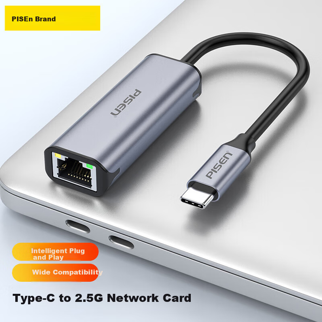 Сетевой адаптер Pisen NJ-AR05 / USB Type-C / 2.5 Гбит/с Ethernet - изображение 3