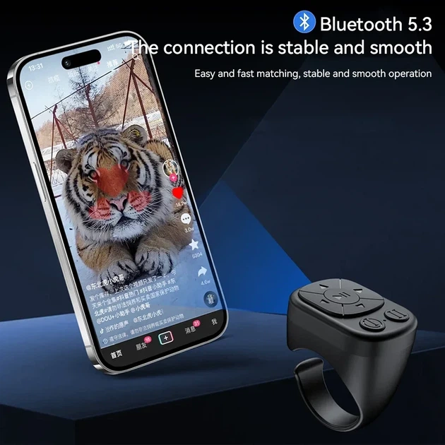 Бездротовий пульт кільце Bluetooth для смартфона керування камерою та гортання сторінок - зображення 6