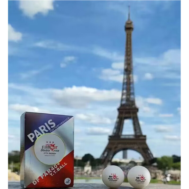 Официальные соревновательные мячи DOUBLE FISH для настольного тенниса Paris Grand Prix 2024, 3 звезды, PAR40 + белые, упаковка из 6 штук. - изображение 11