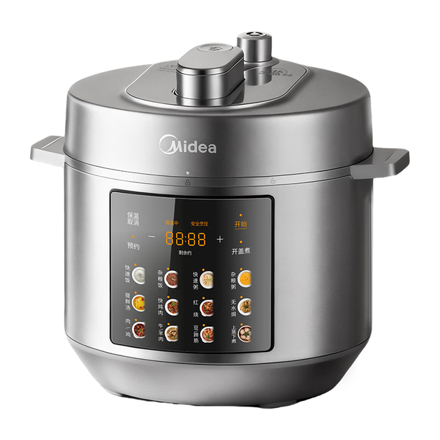 Електрична скороварка Midea з 0-покриттям, товстостенна, з нержавіючої сталі, 6 л, багатофункціональна, для приготування на пару та приготування високого тиску, для 6-8 осіб, розумне резервування, рисоварка з відкритою кришкою, гаряча, MY-E60 - изображение 4