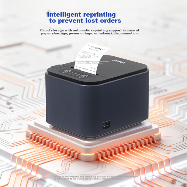 Беспроводной термопринтер чеков HPRT TP586W-A с Bluetooth для доставки еды JD, Meituan, Ele.me, полностью автоматическая печать заказов для ресторанной кухни. - изображение 5