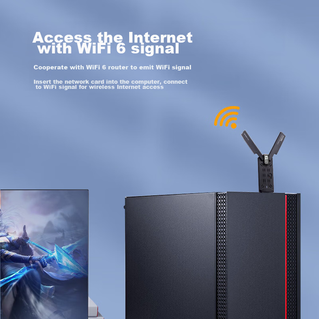 Беспроводной сетевой адаптер Newmine AX3000 WiFi6 USB для настольных компьютеров и ноутбуков, двухдиапазонный 5G WiFi приемник и передатчик, скорость 3000 Мбит/с. - изображение 8