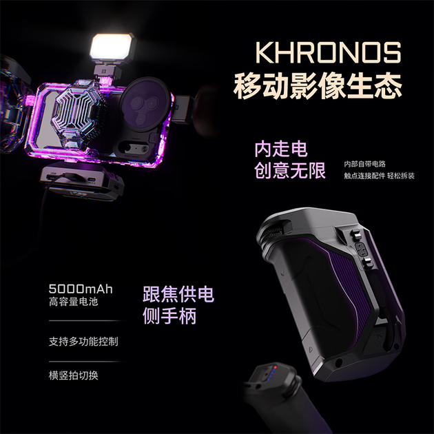 Защитный чехол TILTA Iron Head Rabbit Cage для iPhone 17 Pro Max KHRONOS Meteorite Series - Falling Meteor Gray - Фото 4 Защитный чехол TILTA Iron Head Rabbit Cage для iPhone 17 Pro Max KHRONOS Meteorite Series - Falling Meteor Gray - изображение 4
