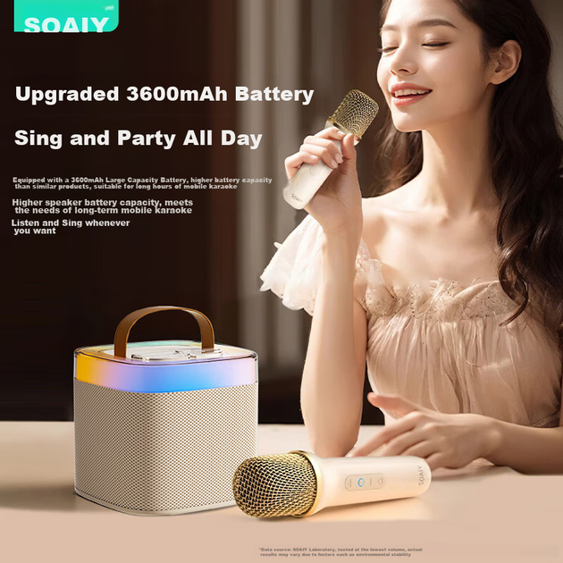 Портативная колонка Soaiy SK2Pro с микрофонами 10W - Фото 5 Портативная колонка Soaiy SK2Pro с микрофонами 10W - изображение 5