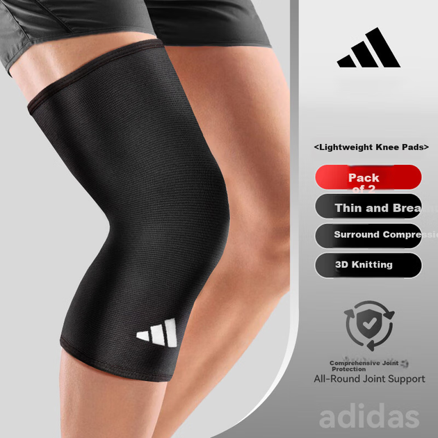 Спортивный утепленный наколенник Adidas для мужчин и женщин, подходит для бега, при травмах мениска, артрите, альпинизме, баскетболе, бадминтоне, черный, размер L. - изображение 4
