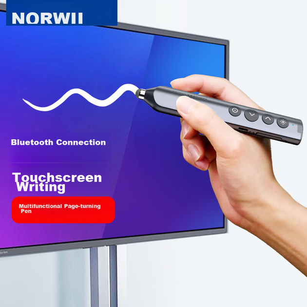 Лазерна ручка для перегортання сторінок NORWII N10s Pro, червоне світло, сенсорний екран для письма, PPT для вчителя, Bluetooth-з'єднання, пульт дистанційного керування, світлодіодний екран Seewo, універсальний пристрій з 64 ГБ пам'яті - Фото 5 Лазерна ручка для перегортання сторінок NORWII N10s Pro, червоне світло, сенсорний екран для письма, PPT для вчителя, Bluetooth-з'єднання, пульт дистанційного керування, світлодіодний екран Seewo, універсальний пристрій з 64 ГБ пам'яті - изображение 5