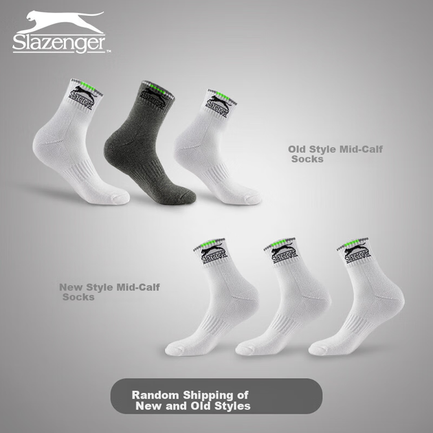 Носки Slazenger STA2200981 мужские для бадминтона средней высоты, белые, 3 пары - изображение 5