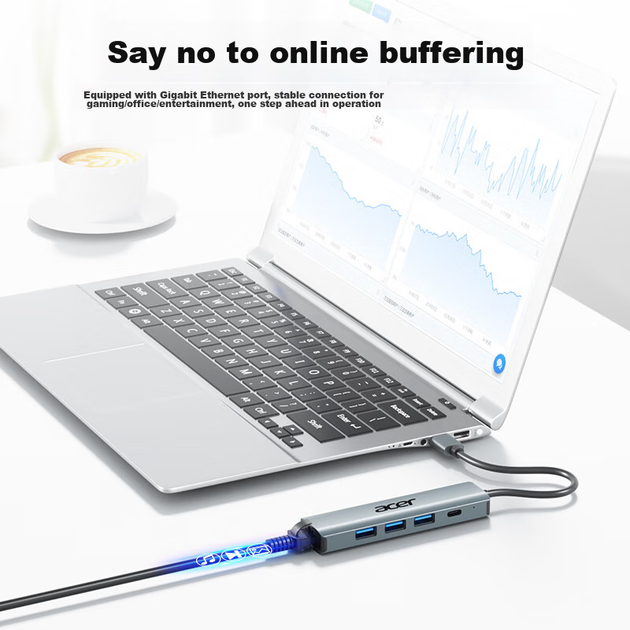 Розширювальний концентратор Acer USB 3.0 на Gigabit Ethernet, адаптер мережевого кабелю для ноутбука, конвертер RJ45, розширювальна док-станція для робочого столу - Фото 5 Розширювальний концентратор Acer USB 3.0 на Gigabit Ethernet, адаптер мережевого кабелю для ноутбука, конвертер RJ45, розширювальна док-станція для робочого столу - зображення 5