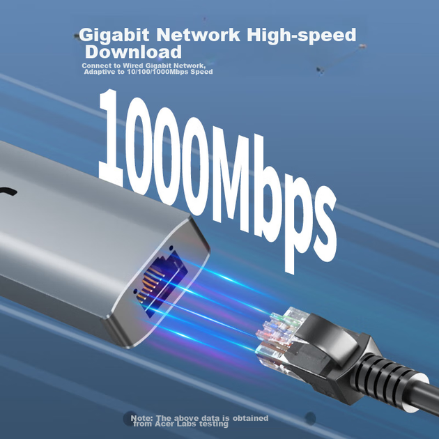 Розширювальний концентратор Acer USB 3.0 на Gigabit Ethernet, адаптер мережевого кабелю для ноутбука, конвертер RJ45, розширювальна док-станція для робочого столу - Фото 6 Розширювальний концентратор Acer USB 3.0 на Gigabit Ethernet, адаптер мережевого кабелю для ноутбука, конвертер RJ45, розширювальна док-станція для робочого столу - зображення 6