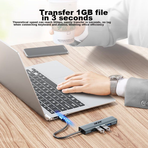 Розширювальний концентратор Acer USB 3.0 на Gigabit Ethernet, адаптер мережевого кабелю для ноутбука, конвертер RJ45, розширювальна док-станція для робочого столу - Фото 7 Розширювальний концентратор Acer USB 3.0 на Gigabit Ethernet, адаптер мережевого кабелю для ноутбука, конвертер RJ45, розширювальна док-станція для робочого столу - зображення 7