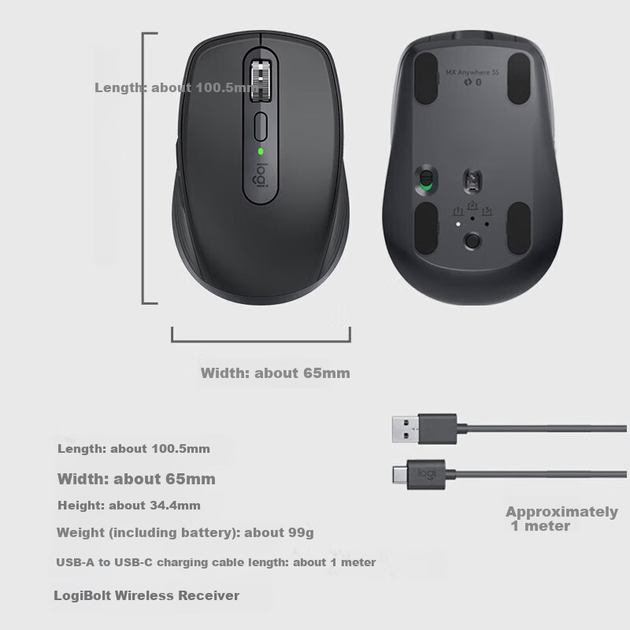 Мышь Logitech MX Anywhere 3S Wireless/Bluetooth - изображение 2
