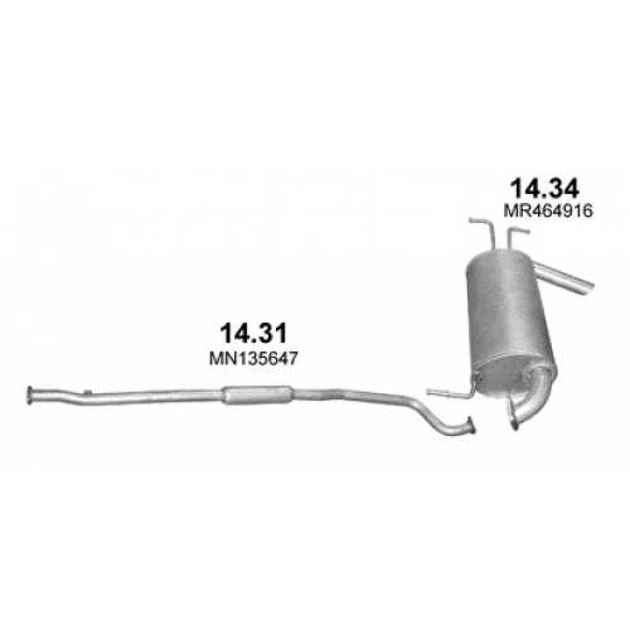 Глушник Mitsubishi Outlander 2.0/2.4 4WD Polmostrow (14.31) (850280) - зображення 3