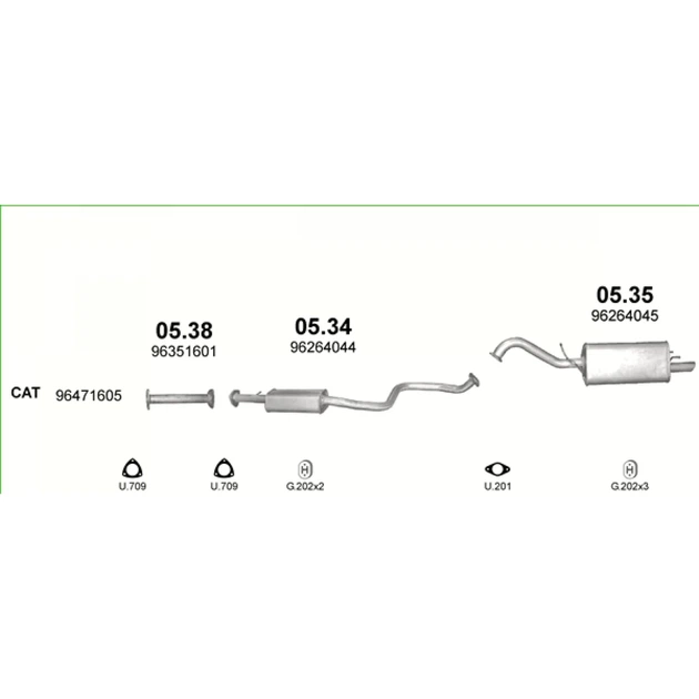 Глушитель Chevrolet Tacuma 1.6i, 1.8i, 2.0i 16V 00-12/05 Polmostrow (05.34) (850228) - изображение 3
