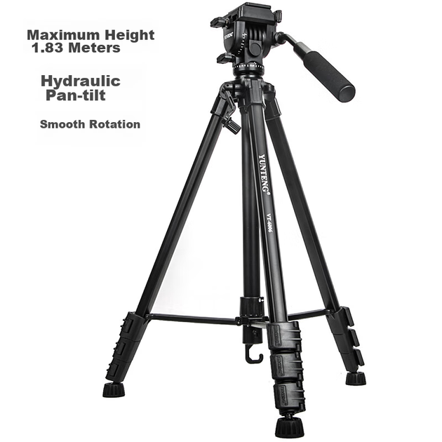 Штатив YUNTENG VT-6006 профессиональный алюминиевый, 1.93 м - изображение 3