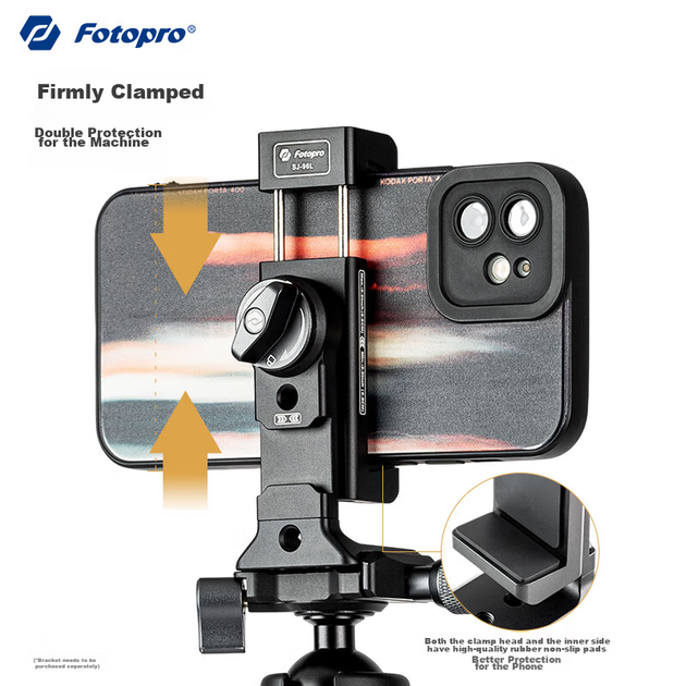 Кріплення Fotopro SJ-96L з двома холодними башмаками та затискачем для телефона - зображення 7