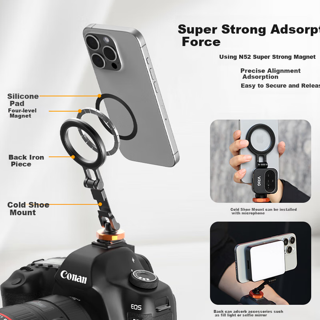 Подставка VRIG Weilege MG-29 магнитная складная для телефона, MagSafe, для стриминга - изображение 4
