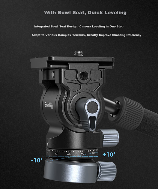 Штатив SmallRig 4319 CT190 с гидравлической головкой, для зеркальных и беззеркальных камер - Фото 8 Штатив SmallRig 4319 CT190 с гидравлической головкой, для зеркальных и беззеркальных камер - изображение 8