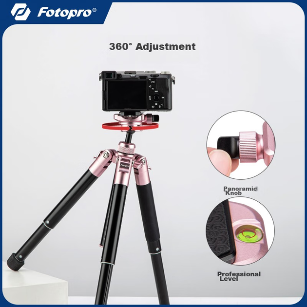 Штатив для селфи Fotopro FY-820 для смартфона и стриминга, розовое золото - изображение 4