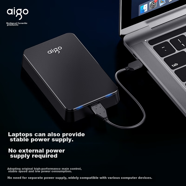 Портативный жесткий диск Aigo, 500 ГБ, USB 3.0, HD809, черный, 2,5-дюймовый механический жесткий диск, совместим с Mac, внешний высокоскоростной привод, портативный для бизнеса. - изображение 3