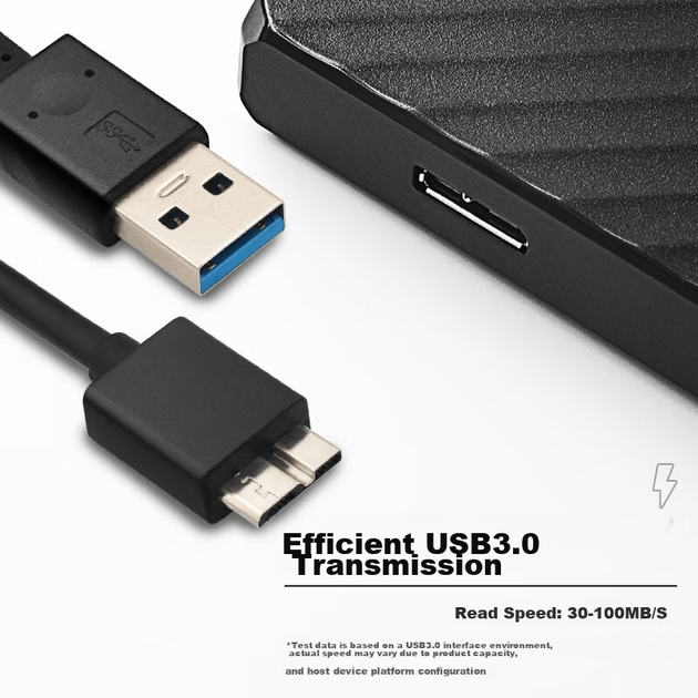 Жорсткий диск портативний KESU K205, 1 ТБ + чохол, USB 3.0, чорний - зображення 5