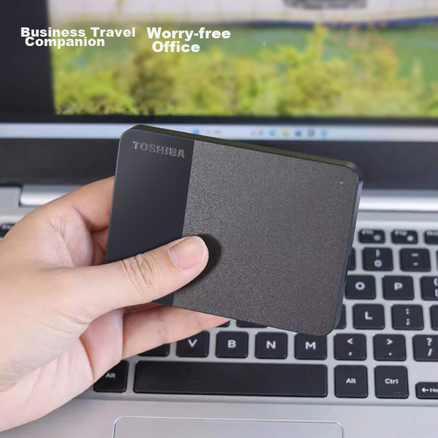 Портативный жесткий диск TOSHIBA 1 ТБ, механический, READY, серия B3, USB 3.2 Gen 1, бизнес-класс, черный, совместим с Mac, стабильная работа, высокая скорость передачи данных. - изображение 2