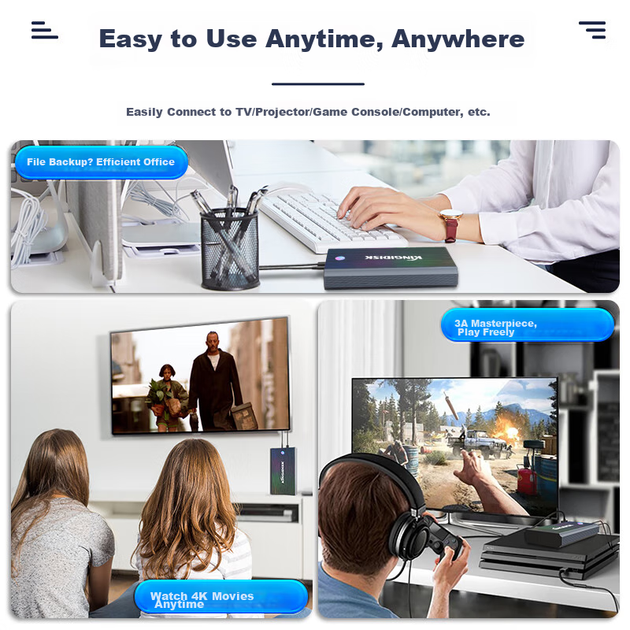 Диск жесткий портативный Heijiachong (KINGIDISK) Phantom 4 ТБ, 3.5", Type-C 3.1 - изображение 3