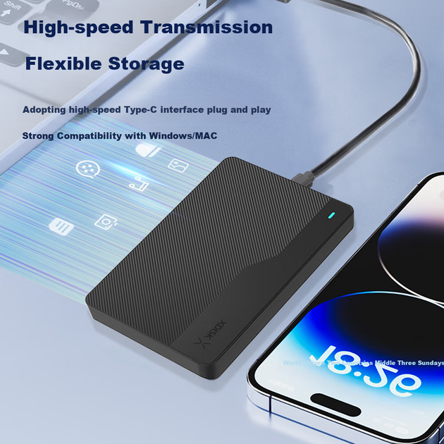Жесткий диск XDISK Q 500GB Q8-500GB 2.5" USB 3.1 Type-C External Black - изображение 2