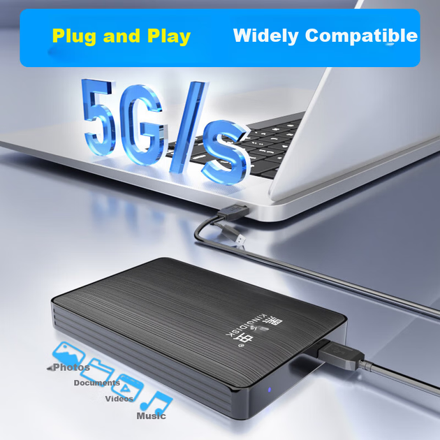 Внешний жесткий диск KINGIDISK K100 Pro, 1 ТБ, USB 3.0, 2.5 дюйма, черный - изображение 3