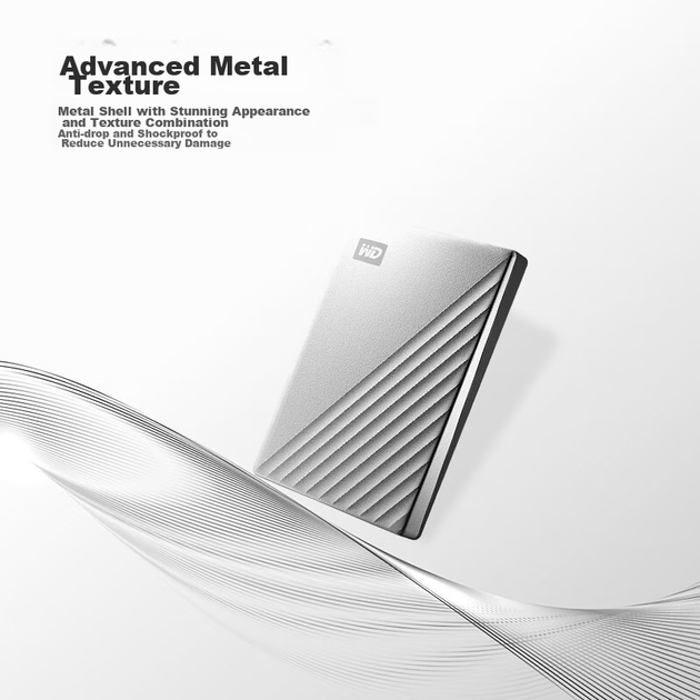 Диск жорсткий зовнішній Western Digital Ultra 1 ТБ Type-C, 2.5 дюйма, сріблястий - зображення 7