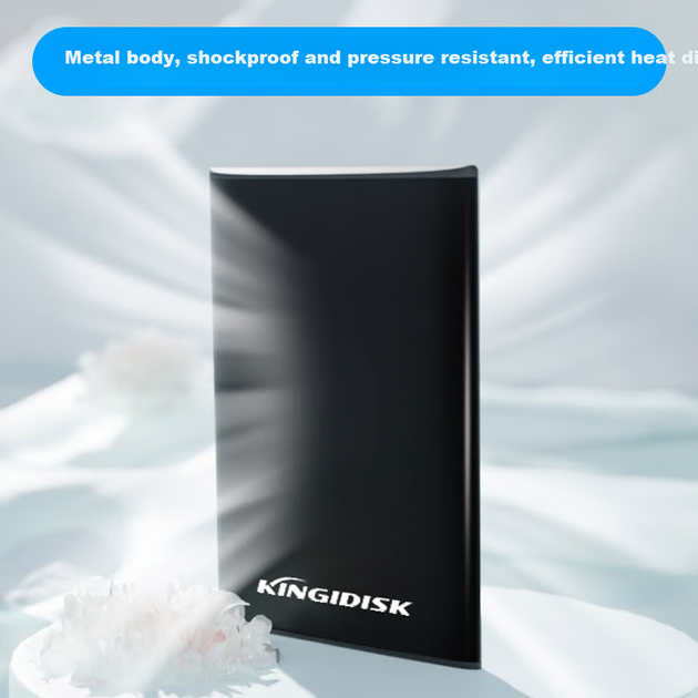 Жесткий диск KINGIDISK SLIM100 1 ТБ USB 3.0 внешний 2.5 дюйма металлический, черный - изображение 5