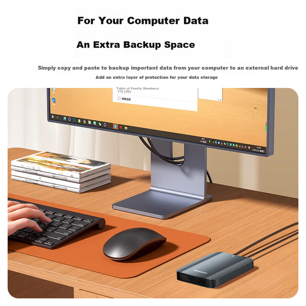 Диск жорсткий зовнішній Newsmy серії Xinghan 3 ТБ 3.5 дюйма USB 3.1 Type-C у металевому корпусі, синій - Фото 6 Диск жорсткий зовнішній Newsmy серії Xinghan 3 ТБ 3.5 дюйма USB 3.1 Type-C у металевому корпусі, синій - зображення 6