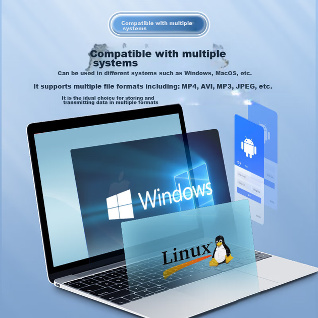 Портативний жорсткий диск Newsmy 2 ТБ, механічний, серія Xinghe Metal, USB 3.0, 2.5", чорний, матова текстура, хвилястий дизайн - зображення 5