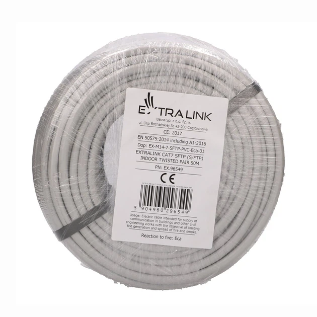 Мережевий кабель EXTRALINK Cat 7 S/FTP Indoor Twisted Pair 50 м (EX.96549) - зображення 5
