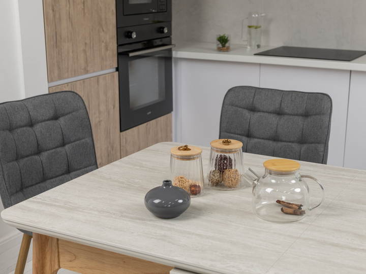 TM-89 стіл 140/180*80 см матова кераміка травертін + дуб TM Vetro Mebel - изображение 7