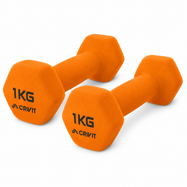 Гантелі вінілові Crivit 2 x 1 кг Orange (R4835131820250) - изображение 7