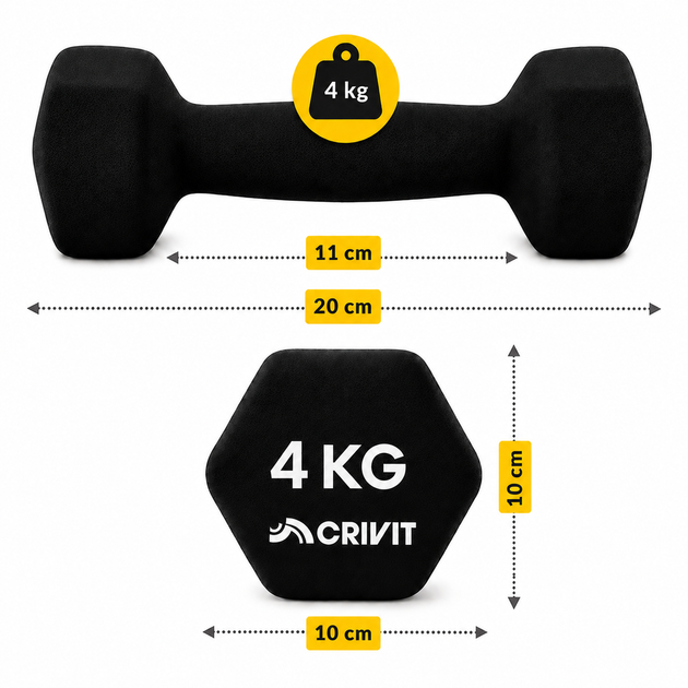 Гантелі вінілові Crivit 2 x 4 кг Black (R4838131820250) - изображение 3