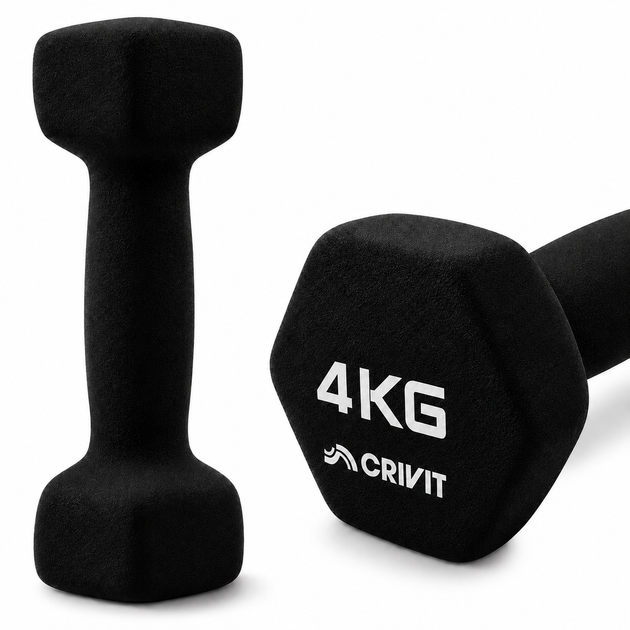 Гантелі вінілові Crivit 2 x 4 кг Black (R4838131820250) - изображение 5