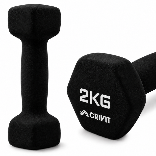 Гантелі вінілові Crivit 2 x 2 кг Black (R4837131820250) - зображення 5